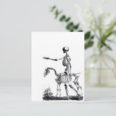 Carte Postale Crâne de squelette Halloween Jour des morts imprim (Debout devant)