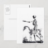 Carte Postale Crâne de squelette Halloween Jour des morts imprim (Devant / Derrière)