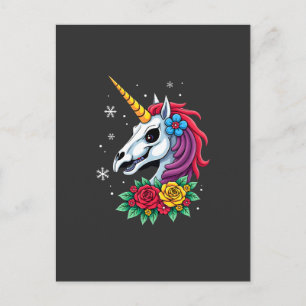 Carte Postale Crâne de sucre de licorne Art mexicain, T-Shirt de