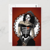 Carte Postale Crâne de sucre - Mariée morte (Devant / Derrière)