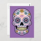 Carte Postale Crâne de sucre pourpre (Devant / Derrière)