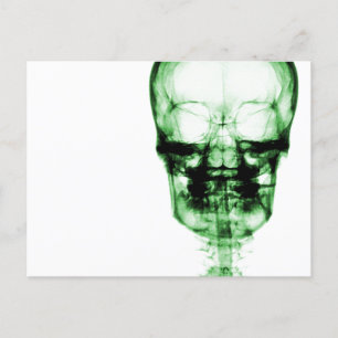Carte Postale Crâne de vision à rayons X - Vert