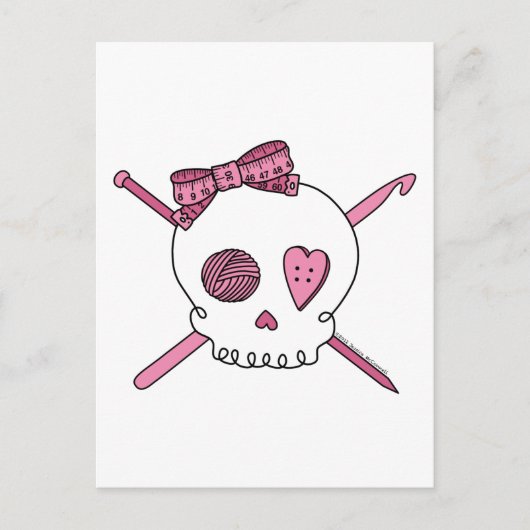 Carte Postale Crâne d'embarcation (rose) (Devant)