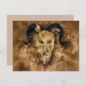 carte postale crâne démon corné (Devant / Derrière)