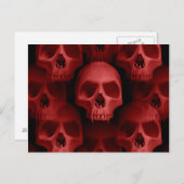 Carte Postale Crâne d'horreur rouge (Devant / Derrière)