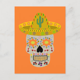 Carte Postale Crâne du Jour des Morts mexicain