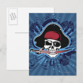 Carte Postale Crâne d'un pirate (Devant / Derrière)
