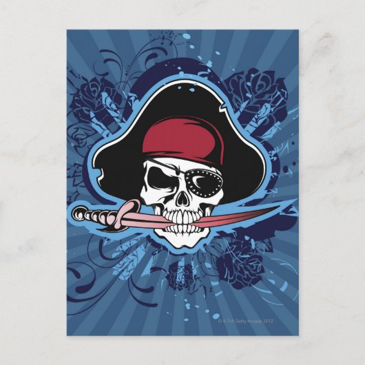 Carte Postale Crâne d'un pirate (Devant)