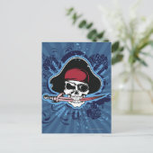 Carte Postale Crâne d'un pirate (Debout devant)