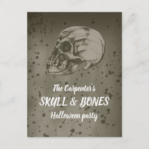 Carte Postale Crâne effrayant pour Halloween