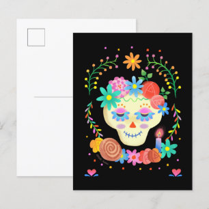 Carte Postale Crâne en Sucre de Día de los Muertos