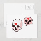 Carte postale Crâne et Coeurs (Devant / Derrière)
