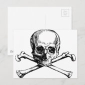 Carte Postale Crâne et os (Devant / Derrière)