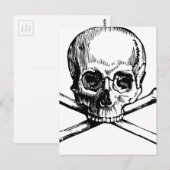 Carte Postale Crâne et os (Devant / Derrière)