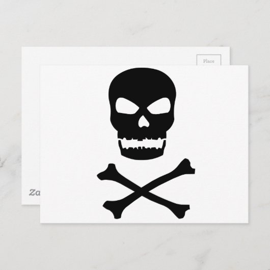 Carte Postale Crâne et os croisés (Devant / Derrière)