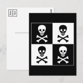 Carte Postale Crâne et os croisés (Devant / Derrière)