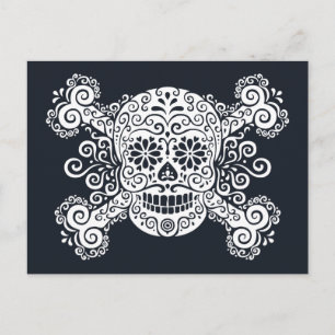 Carte Postale Crâne et os croisés à sucre