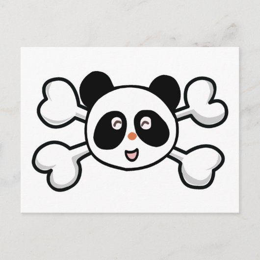 Carte Postale crâne et os de panda (Devant)