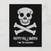 Carte postale Crâne et Os d'Halloween (Devant)