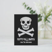 Carte postale Crâne et Os d'Halloween (Debout devant)