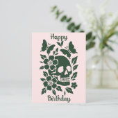 Carte Postale Crâne et Papillons (Debout devant)