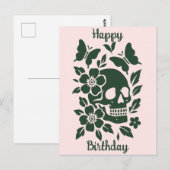 Carte Postale Crâne et Papillons (Devant / Derrière)