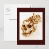 Carte Postale Crâne et Rose (Devant / Derrière)