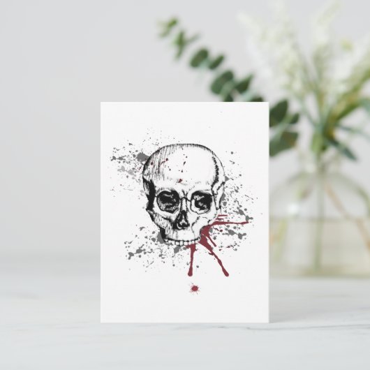 Carte Postale Crâne et sang (Debout devant)