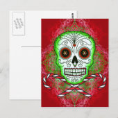 Carte postale Crâne et Sucres de canne (Devant / Derrière)