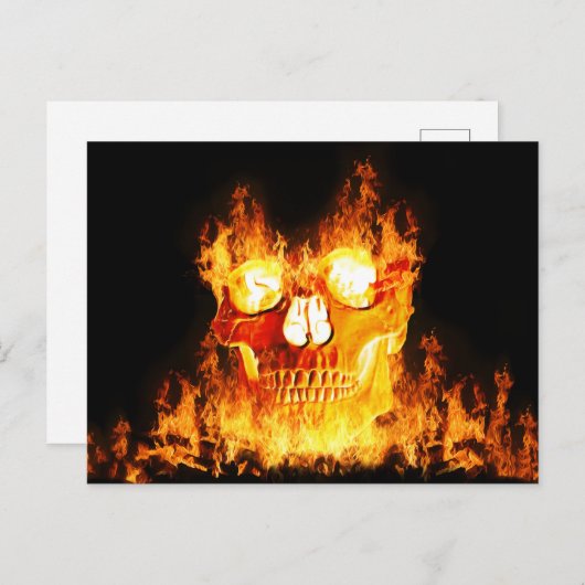 Carte Postale Crâne flamboyant (Devant / Derrière)