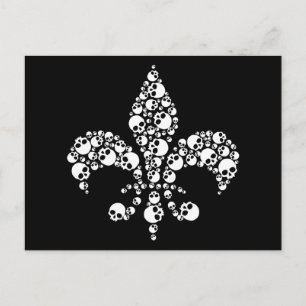 Carte Postale Crâne Fleur De Lis