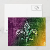 Carte Postale Crâne Fleur De Lis (Devant / Derrière)