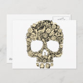 Carte Postale Crâne fleuri fleuri (Devant / Derrière)