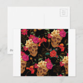 Carte Postale crâne floral (Devant / Derrière)