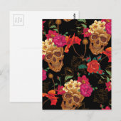 Carte Postale crâne floral (Devant / Derrière)