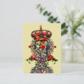 Carte Postale Crâne floral couronné (Debout devant)