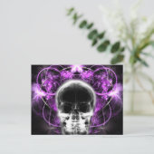 Carte Postale Crâne fractal à papillon X-Ray - Fuchsia (Debout devant)