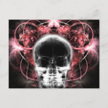 Crâne fractal à papillon X-Ray - Rouge