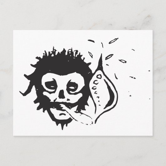 Carte Postale crâne fumant (Devant)