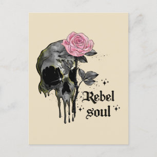 Carte Postale Crâne goth Âme rebelle