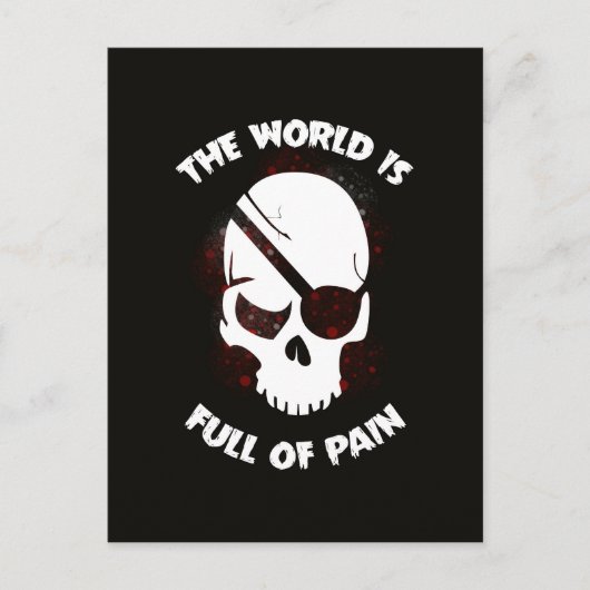 Carte Postale Crâne Halloween noir foncé (Devant)