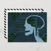 Carte Postale crâne logique éclairé (Devant / Derrière)