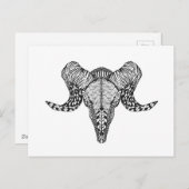 Carte Postale Crâne mouton inspiré (Devant / Derrière)