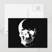 Carte Postale Crâne noir et blanc (Devant / Derrière)