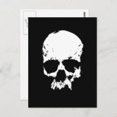 Carte Postale Crâne noir et blanc (Devant / Derrière)