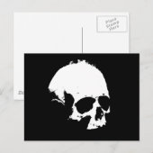 Carte Postale Crâne noir et blanc (Devant / Derrière)