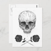 Carte Postale Crâne N'Rose (Devant / Derrière)