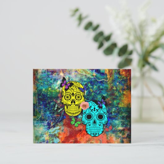 Carte Postale Crâne papillon (Debout devant)