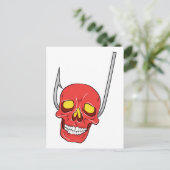 Carte Postale Crâne ~ Poisson Hook Tatouage Crâne Imaginaire Art (Debout devant)