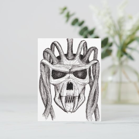 Carte Postale crâne redoutable (Debout devant)